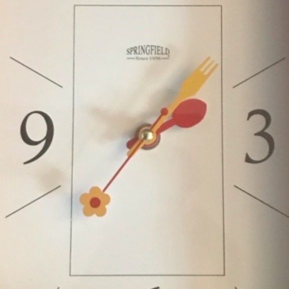Vintage Wooden SPRINGFIELD Mantel Clock 90941 Fork Spoon Flower Hands - Picture 4 of 8